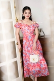 Outlet | (5 màu) Đầm maxi trễ vai tay ngắn