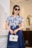 Outlet | (3 màu) Áo kiểu cổ nơ tay ngắn
