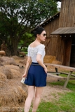 Outlet | Quần short cạp cao kèm đai
