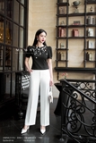 Outlet | Áo kiểu ngắn tay đính hạt kim sa ánh bạc
