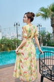 Outlet | Đầm xòe tay bồng họa tiết hoa