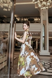 Outlet | Chân váy xòe xếp ly họa tiết