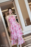 Outlet | Đầm maxi cổ yếm xếp tầng