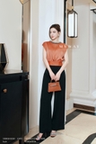 Outlet | (4 màu) Áo kiểu cổ tròn vai chờm