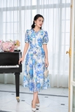 Outlet | Đầm xòe tay bồng họa tiết hoa
