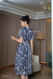 Outlet | Đầm sơ mi tay ngắn họa tiết hoa
