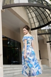 Outlet | (5 màu) Đầm maxi trễ vai tay ngắn