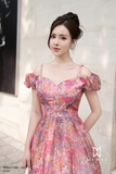 Outlet | (5 màu) Đầm maxi trễ vai tay ngắn