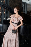 Outlet | Đầm maxi cổ phối bèo