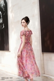 Outlet | (5 màu) Đầm maxi trễ vai tay ngắn