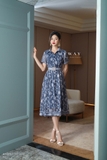 Outlet | Đầm sơ mi tay ngắn họa tiết hoa