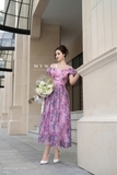 Outlet | (5 màu) Đầm maxi trễ vai tay ngắn