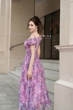 Outlet | (5 màu) Đầm maxi trễ vai tay ngắn