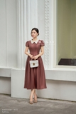 Outlet | Đầm xòe xếp ly tay ngắn
