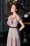 Outlet | Đầm maxi cổ phối bèo
