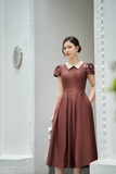 Outlet | Đầm xòe xếp ly tay ngắn