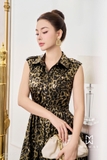 Outlet | (3 màu) Đầm sơ mi sát nách xếp tầng