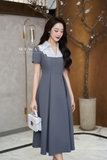 Outlet | Đầm xòe xếp ly tay ngắn