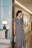 Outlet | Đầm sơ mi kẻ kèm đai