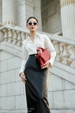 Outlet | (3 màu) Chân váy ôm A Simili Leather cạp cao