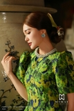 Outlet | (2 màu) Áo dài Thiên Hương tay bồng cổ đính ngọc