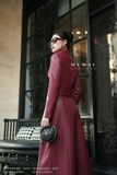 Outlet | (3 màu) Chân váy A Simili Leather khóa trước