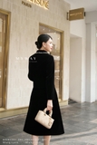Outlet | (2 màu) Áo vest nhung cổ sen công sở