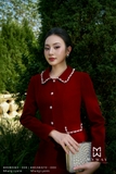 Outlet | (2 màu) Áo vest nhung cổ sen công sở