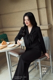 Outlet | (2 màu) Áo vest kiểu dài tay đính nơ