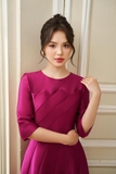 Outlet | Đầm tiệc xòe magenta tay lỡ