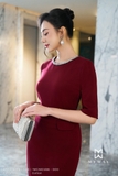Outlet | Áo Cotton tay lỡ đính ngọc viền cổ
