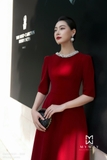 Outlet | (3 màu) Đầm Nhung tay lỡ đính ngọc