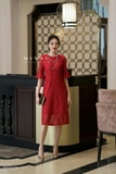 Outlet | (3 màu) Đầm suông A cổ tròn tay bèo