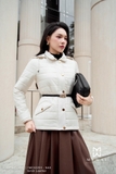 Chân váy xoè rủ Simili Leather cạp cao