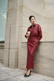 Outlet | (3 màu) Chân váy ôm A Simili Leather cạp cao