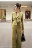 Outlet | (2 màu) Áo vest kiểu dài tay đính nơ