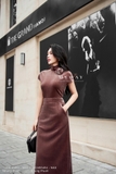 Outlet | Áo Nhung kiểu cổ lọ đính hoa