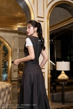 Outlet | Chân váy xòe kẻ sọc cạp cao