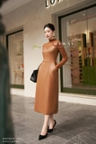 Outlet | (2 màu) Đầm ôm A dài tay cổ lọ