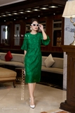 Outlet | (3 màu) Đầm suông A cổ tròn tay bèo