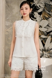 Outlet | Quần short cạp cao họa tiết ren
