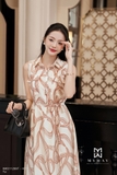 Outlet | (2 màu) Đầm suông tơ không tay họa tiết