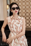 Outlet | (2 màu) Đầm suông tơ không tay họa tiết