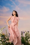 Outlet | (3 màu) Đầm maxi hoa xoè ba tầng bèo nhún
