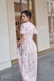 Outlet | (2 màu) Đầm xoè Tơ tay bồng hoạ tiết butterly