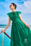 Outlet | (3 màu) Đầm maxi hoa xoè ba tầng bèo nhún