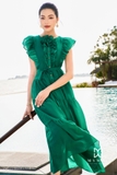 Outlet | (3 màu) Đầm maxi hoa xoè ba tầng bèo nhún