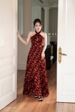 Outlet | (3 màu) Đầm Maxi Cổ Yếm Dây Đan Chéo