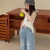 Quần Jean Dài Xanh 3 Rách YK