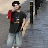 Áo Ngắn Mickey Đen FS